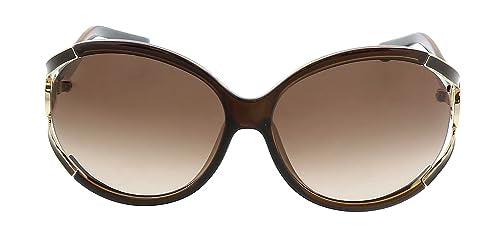 Salvatore Ferragamo Oval Sunglasses SF600S 220 Brown/Gold 61mm 600 - Like New