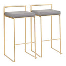 LUMISOURCE FUJI STACKER BAR STOOL BAR CHAIRS BAR STOOLS SET OF 2 FAUX LEATHER - Like New