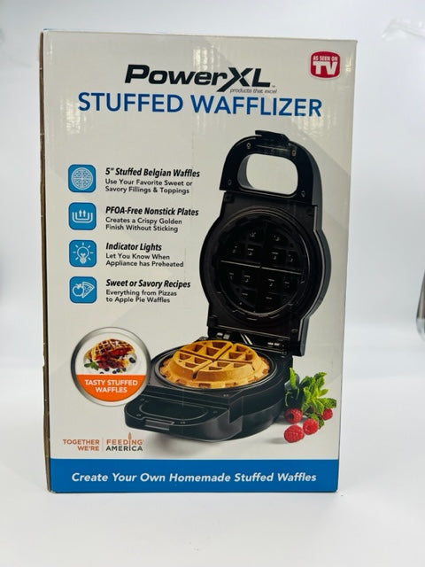 PowerXL Stuffed Wafflizer Electric 5-inch Belgian Waffle Maker ESWM02 - BLACK Like New