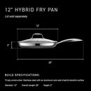 HEXCLAD 12 INCH HYBRID FRYING PAN STAY-COOL HANDLE HEX12PAN - Black - Like New
