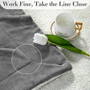 Sherpa Fleece Throw Blanket, King Size Reversible Velvet Blankets - Grey - Like New