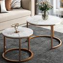 KOTPOP MODERN NESTING TABLE COFFEE TABLE - GOLD/WHITE - Like New