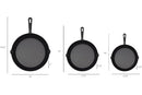 Jim Beam HEA Set of 3 Pre Seasoned Cast Iron Skillets 6 8 10" JB0195 - Black - Brand New