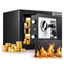 ADIMO SAFE BOX SMALL SAFE COLLEGE DORM ROOM FIREPROOF WATERPROOF KEYS - BLACK - Like New