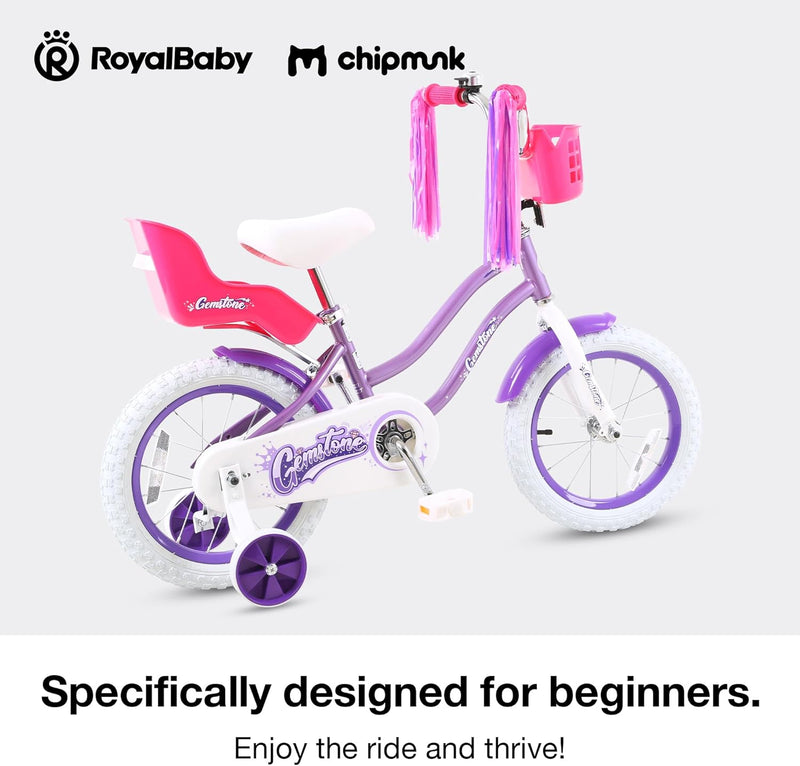 ROYALBABY CHIPMUNK KIDS BIKE TODDLERS 14 INCH WHEEL BICYCLE - GEMSTONE PURPLE - Like New