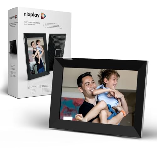 NIXPLAY DIGITAL TOUCH SCREEN PICTURE FRAME WIFI 10.1” PHOTO FRAME - BLACK/SILVER Like New