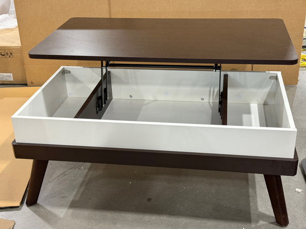 MEILOCAR WOOD LIFT TOP COFFEE TABLE HIDDEN COMPARTMENT 39.4IN L - Scratch & Dent