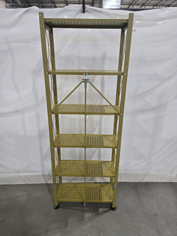 ORIGAMI FOLDABLE STEEL 6-TIER BOOKSHELF - GOLD - Scratch & Dent