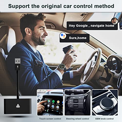 AUTUVONE WIRELESS ANDROID AUTO, PLUG-IN VIA USB DONGLE FOR CAR- BLACK - Like New
