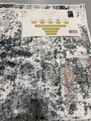 KATHY IRELAND HOME FLANNEL PLUSH AREA RUG 4X6 FT ANTI-SLIP - TAN/GREEN/WHITE - Like New