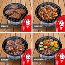 OVENTE 14 Inch Portable Charcoal Grill Dual Venting GQR0400BR - Red - Brand New