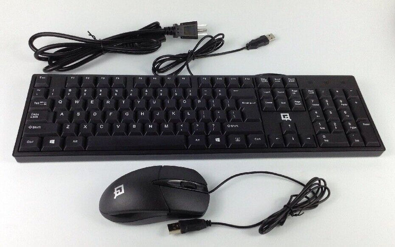 QR wired keyboard and optical mouse QR-70 - Black - Scratch & Dent