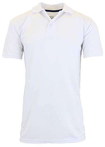 GALAXY BY HARVIC DRY-FIT MOISTURE-WICKING POLO SHIRT - SIZE: MEN L - WHITE - Brand New