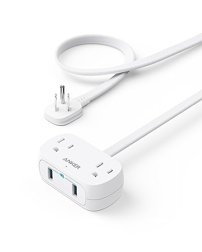 ANKER USB POWER STRIP SMALL POWER STRIP WITH 2 OUTLETS AND 2 USB CHARGER WHITE - Like New