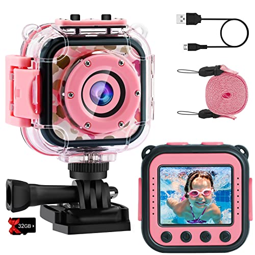 PROGRACE KIDS WATERPROOF CAMERA GIRLS - UNDERWATER 1080P HD - PINK Like New