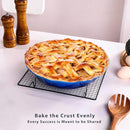 Lareina Ceramic 9 Inch Deep Dish Pie Pans, Set of 2, Blue, Non-Stick - Brand New
