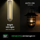 HOME ZONE SECURITY 2-PACK SOLAR WALL HANGING LIGHTS LIFEPO4 BATTERY - BLACK - Like New