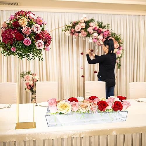 INVARIABLY 1 PACK CLEAR ACRYLIC FLOWER VASE CENTERPIECE DINING TABLE CLEAR - Like New