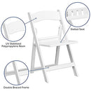 Flash Furniture HERCULES Series 1000 lb Capacity White Resin Folding Chair - Like New