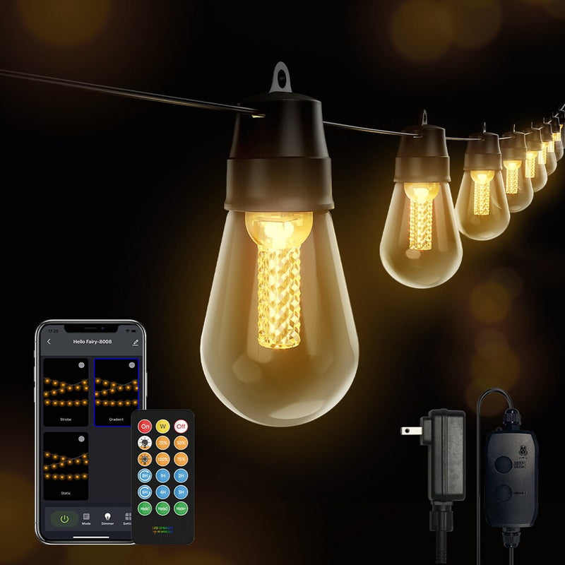 AOYCOCR OUTDOOR 85.3FT PLUG SMART APP & REMOTE CONTROL - WARM WHITE - Like New