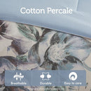 MADISON PARK FLORAL COTTON COMFORTER SET, 8PC QUEEN SET, CASSANDRA BLUE/WHITE - Brand New