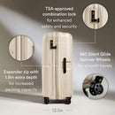 ANTLER Single Stripe Hardside Checked Large Luggage, Wheat Beige, 32", 144L - Like New