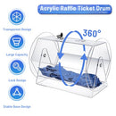 Vqker Raffle Ticket Spinner Raffle Drum Box Large Capacity Acrylic Spinning - Brand New