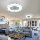 HUMHOLD 24" LOW PROFILE CEILING FAN DIMMABLE LIGHT REMOTE/APP CONTROL - WHITE - Like New