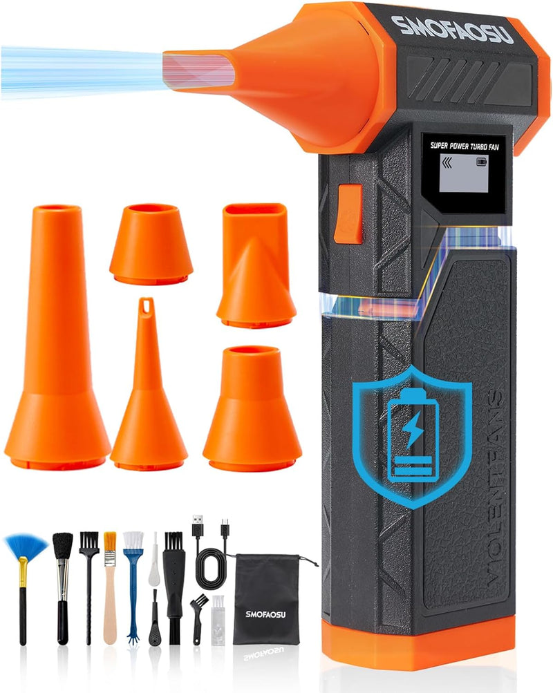 SMOFAOSU COMPRESSED AIR DUSTER, 300000RPM JET FAN ELECTRIC AIR BLOWER 3-SPEED - Like New