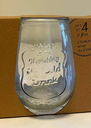 Home Essentials Retroware Ice Cold Stemless Glass Set of 4, 21-Ounce CLAR - Brand New