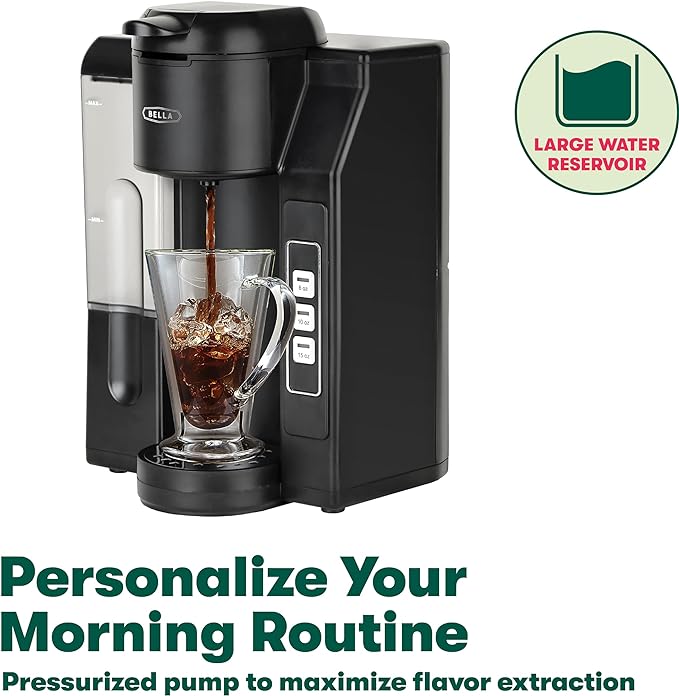 BELLA Single Serve Coffee Maker Dual Brew K-cup Compatible - Scratch & Dent