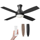CONSCIOT 52" CEILING FAN LIGHTS MODERN BLACK CEILING FAN REMOTE CONTROL - BLACK - Like New