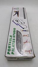 Portable Pilates Bar Kit Yoga Stick Resistance Band Foot Loop Total Body, Purple - Brand New