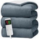 GREEN OAK GREENOAK ELECTRIC HEATED BLANKET SIZE 62” X 84” COTTON BLANKET - GRAY - Brand New
