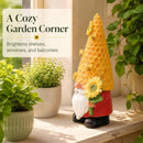 REYISO 12.3'' Sunflower Garden Gnomes Statue Solar Bee Lights Garden Decor - Like New