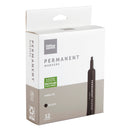 OFFICE DEPOT PERMANENT MARKERS, CHISEL POINT, BLACK INK, PACK OF 12 - Brand New