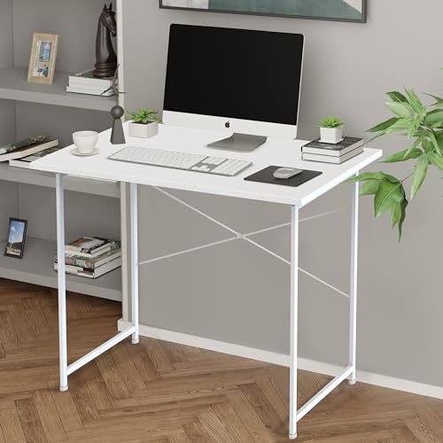 HEALSMART HOME OFFICE COMPUTER DESK MODERN HEADPHONE HOOKS 32" - WHITE - Like New