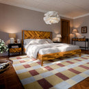 BME VIVIAN 14 INCH DELUXE BED FRAME WITH HEADBOARD, KING - RUSTIC GOLDEN BROWN - Like New