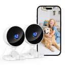 YOTON INDOOR SECURITY CAMERA 2.4GHZ 2PCS BABY MONITOR PET CAMERA - WHITE - Like New