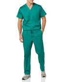 AMAZON ESSENTIALS MEN'S ELASTIC WAISTBAND STRAIGHT LEG SCRUB PANT TEAL BLUE M - Like New
