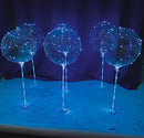 LIGHTSFEVER 6PC LED LIGHT UP BALLOON WITH STICKS BATTERYS DIY KIT - BLUE - Like New