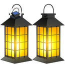 ANYPERFECT 2 PACK 13" BLACK SOLAR LANTERN WITH FLAME CANDLE JS1938 - BLACK - Like New