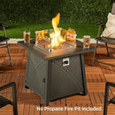 Yaheetech Gas Fire Pit Wind Guard Square Fire Table - B09VS73R9J - Brand New