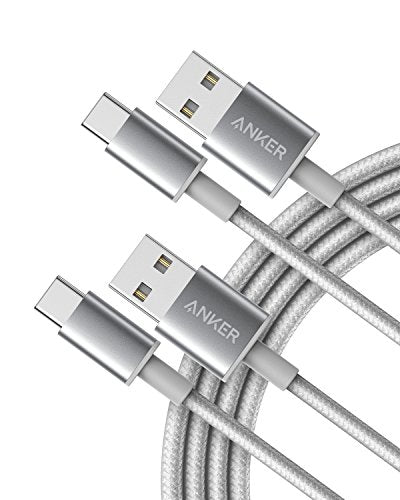 ANKER USB TO USB C CABLE [2 PACK, 6FT] USB A TO USB C CHARGER CORD - SILVER - Like New