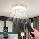 YESCOM DELIGHT 18" ENCLOSED CEILING FAN LOW PROFILE DIMMABLE LED LIGHT - WHITE - Like New