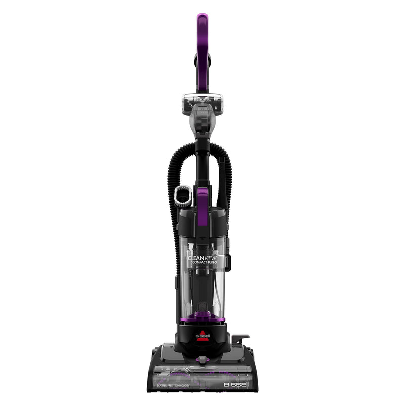 BISSELL CLEANVIEW COMPACT TURBO UPRIGHT VACUUM WAND, 3437-GRAY/PURPLE - Like New