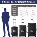 AXIDOU LUGGAGE SETS 3pcs WITH SPINNER WHEELS (20/24/28 INCH) KL12048-01 - BLACK - Like New