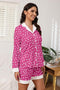 FKEEP BUTTON DOWN PAJAMAS SETS WOMEN TWO-PIECE IN FK022 ROSERED - L - Brand New