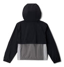 COLUMBIA GIRLS' TABOR TRAIL WINDBREAKER MEDIUM BLACK/COLUMBIA GREY/CITY GREY - Brand New