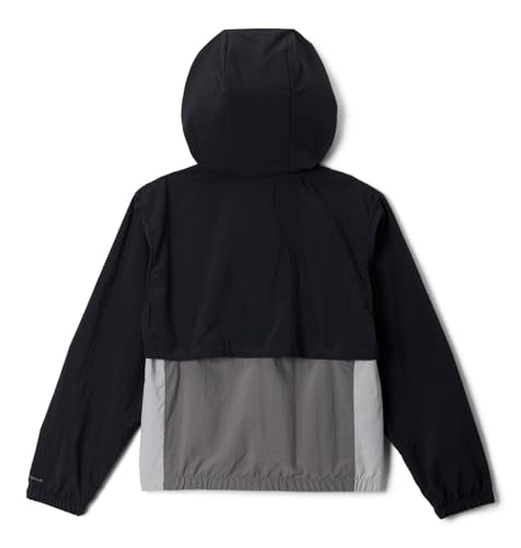 COLUMBIA GIRLS' TABOR TRAIL WINDBREAKER MEDIUM BLACK/COLUMBIA GREY/CITY GREY - Brand New
